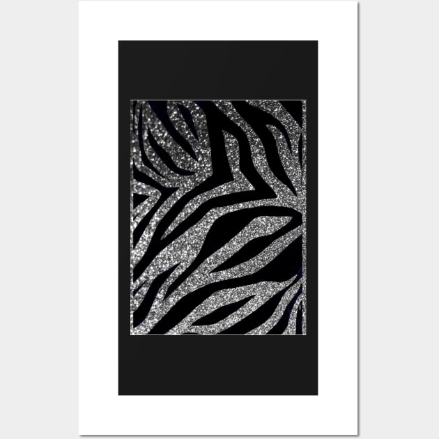 Photographic Image of Silver Glitter Zebra Print Wall Art by CrazyCraftLady
